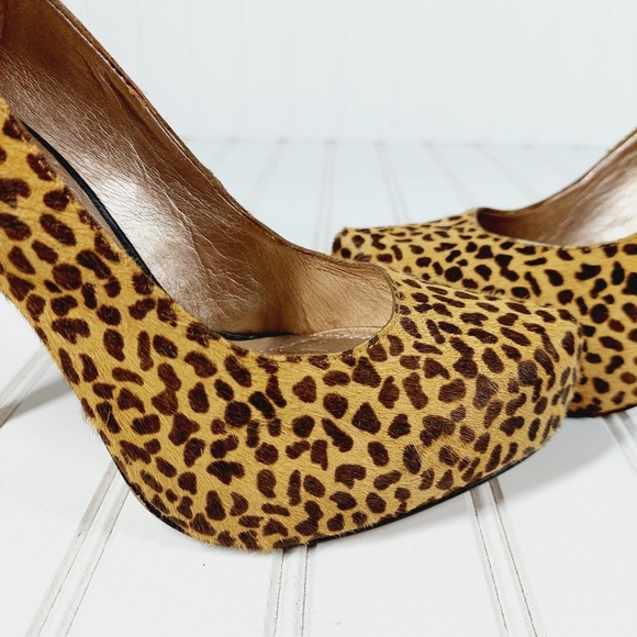 BCBGeneration  Parade2 Leopard Print  Leather Platform Heels C106 - Picture 9 of 13